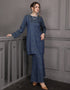 BAJU KURUNG PAHANG MODEN GENEVIE (NAVY BLUE)
